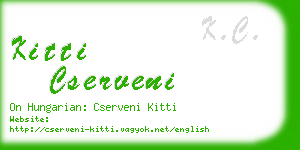 kitti cserveni business card